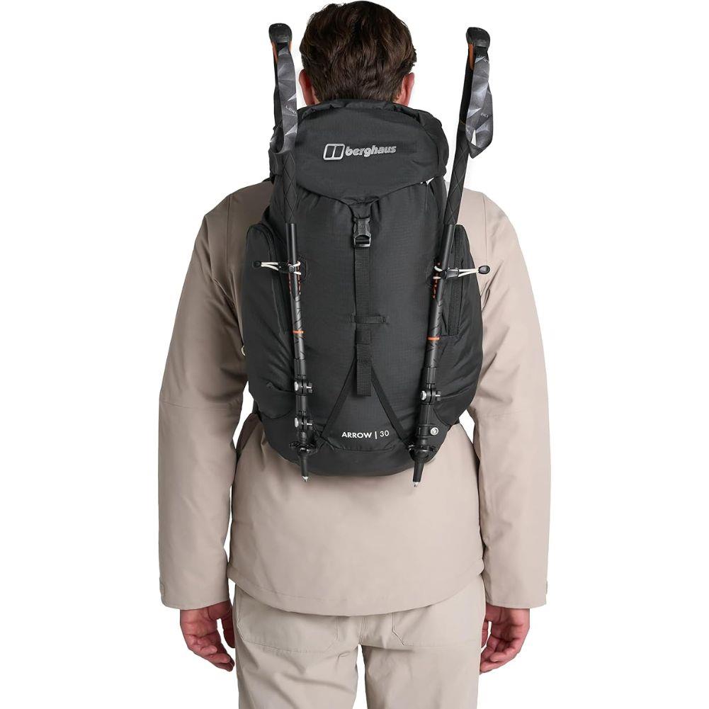 Berghaus Unisex Arrow 30L Hiking Rucksack (Black) poles