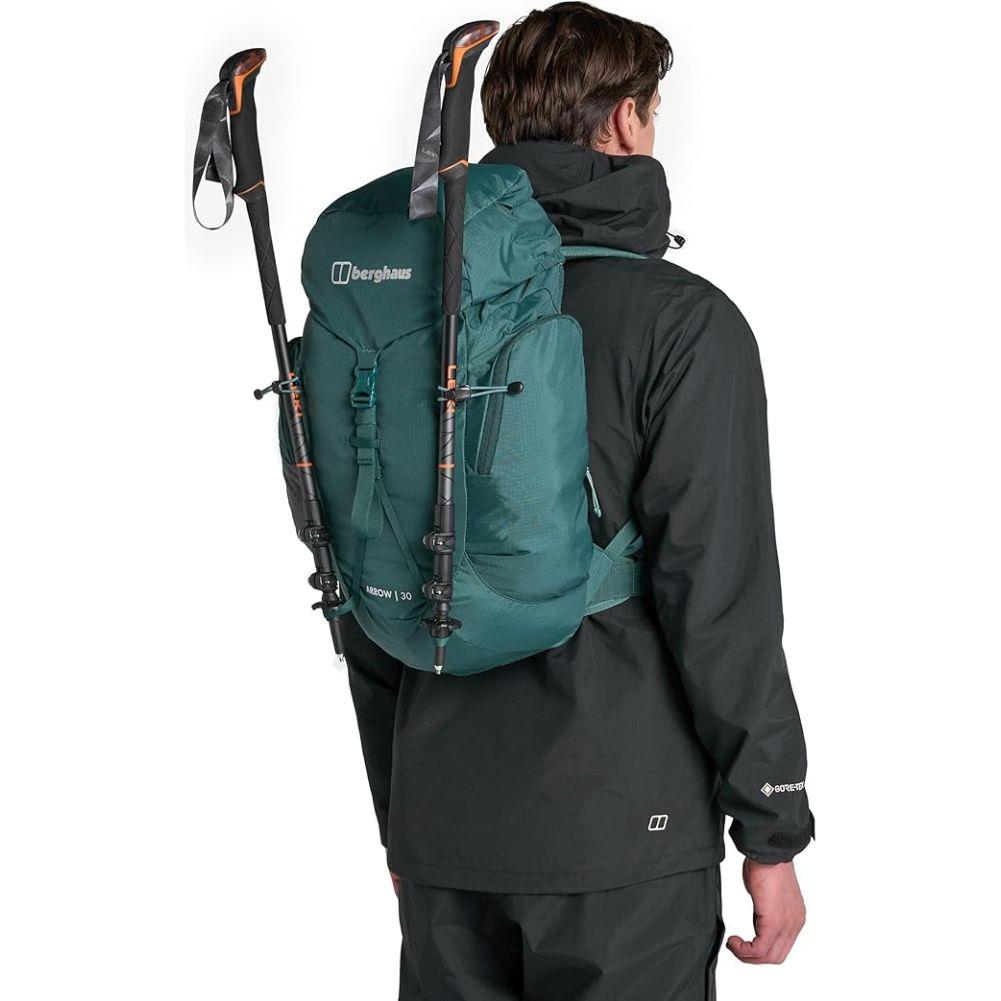 Berghaus Unisex Arrow 30L Hiking Rucksack (Dark Green) poles
