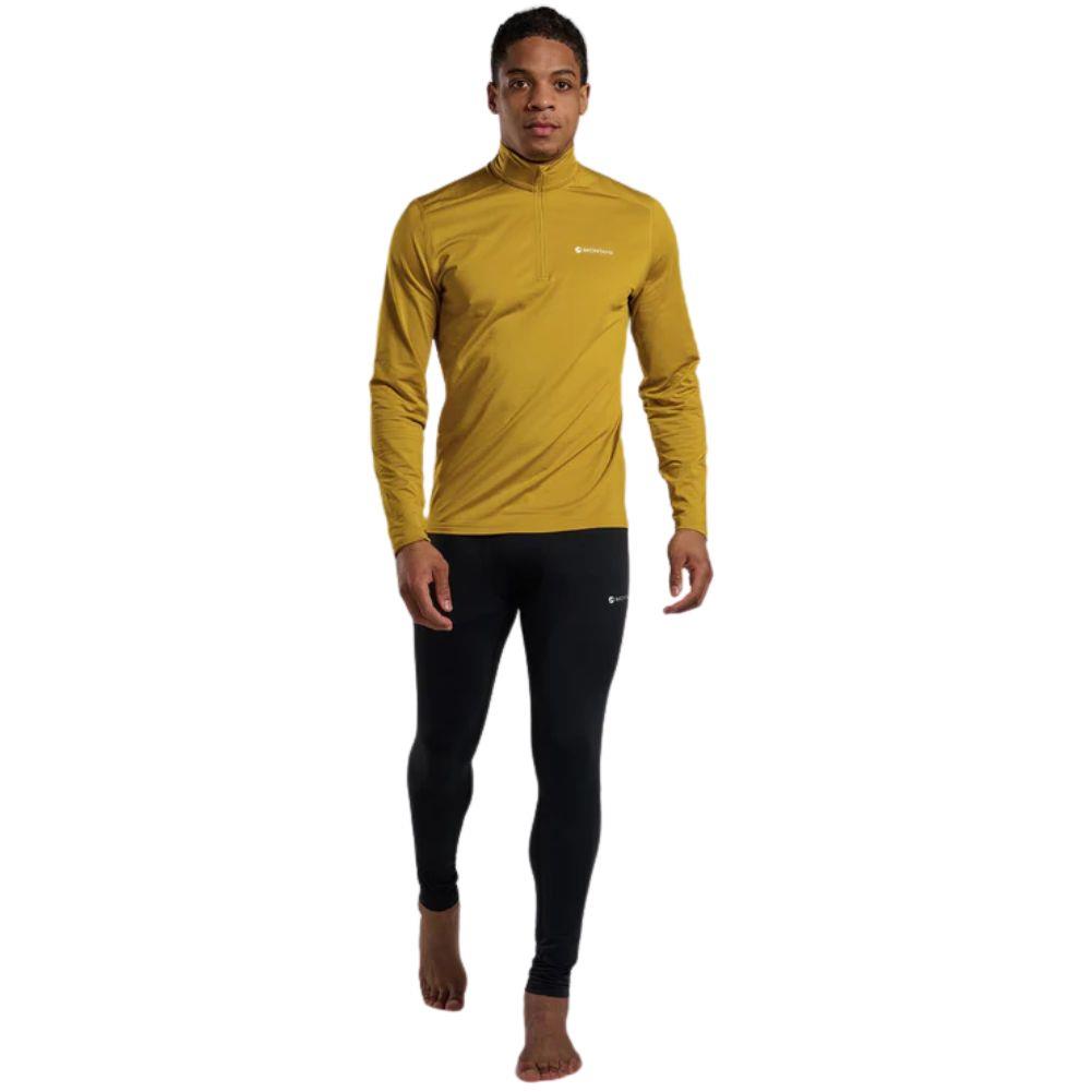 Montane Men's Dart XT Thermal Zip Neck Long Sleeved Top (Ginkgo Gold) full body