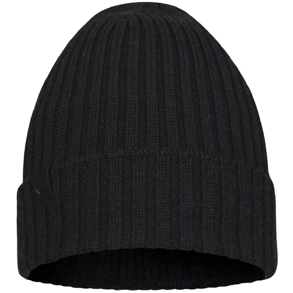 Buff Merino Wool Knitted Beanie (Norval Graphite) angle