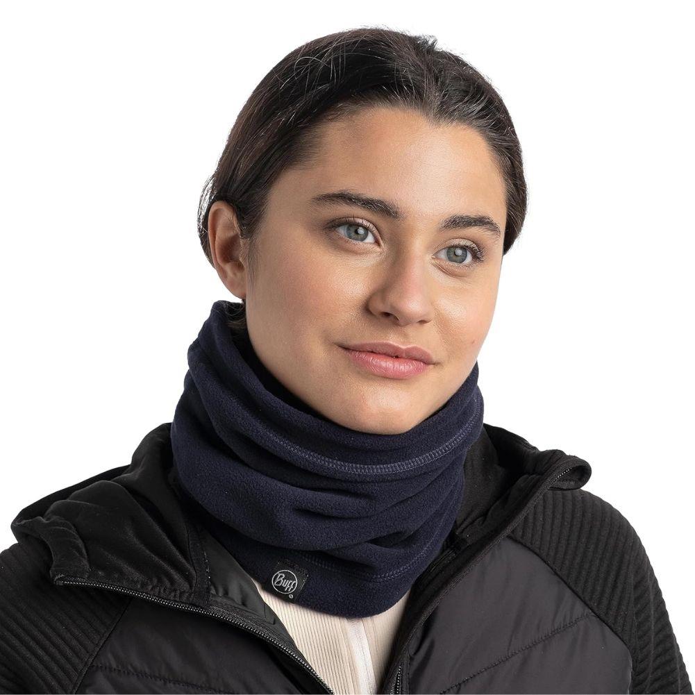 Buff Polar Neck Warmer (Solid Dark Navy) femalemodel