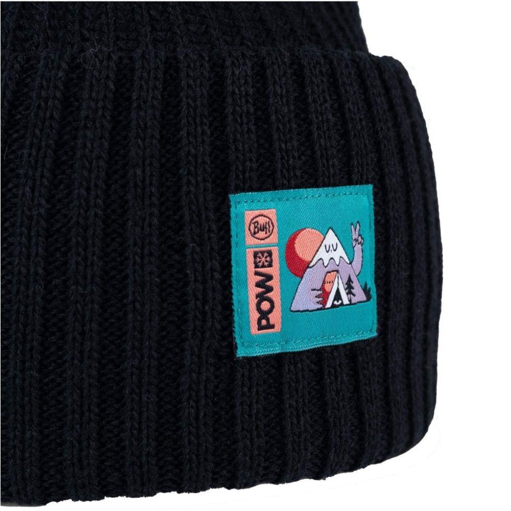 Buff Knitted Beanie (POW Rutger Black by Turbo Bambi) close nup