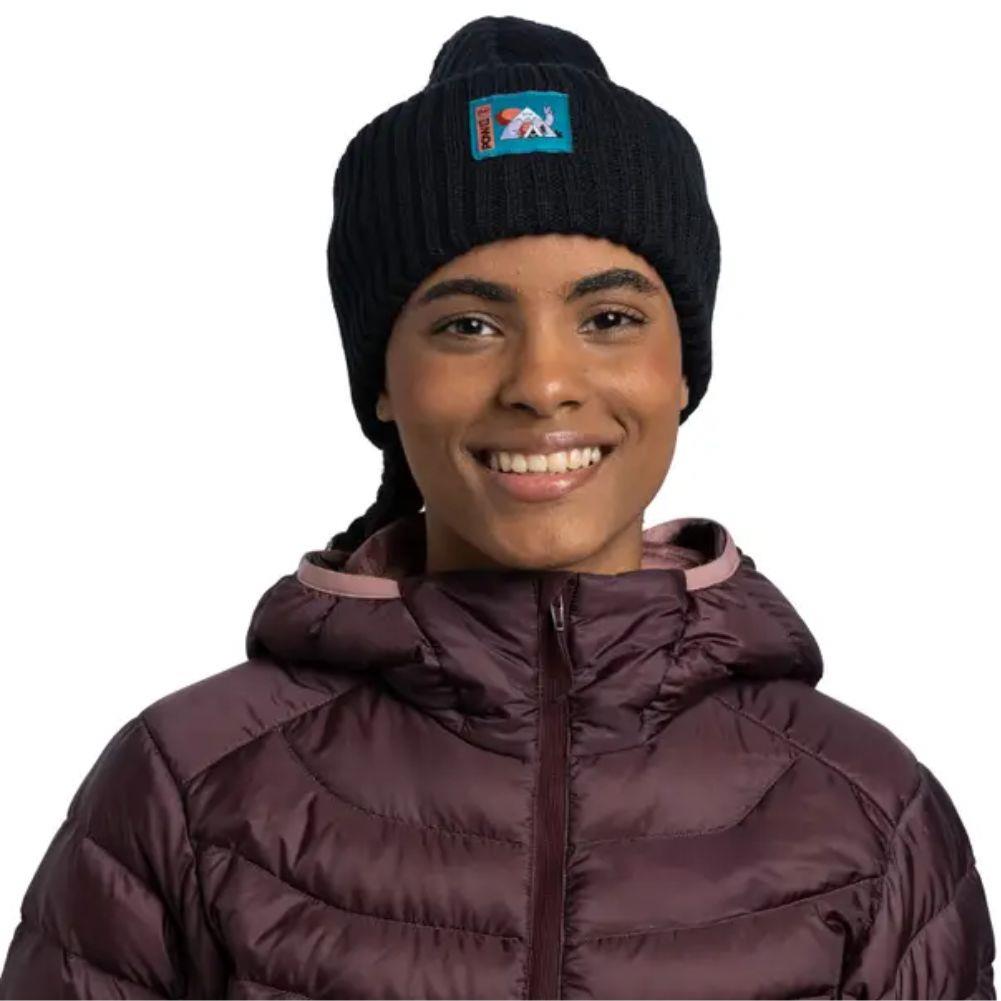 Buff Knitted Beanie (POW Rutger Black by Turbo Bambi) woman