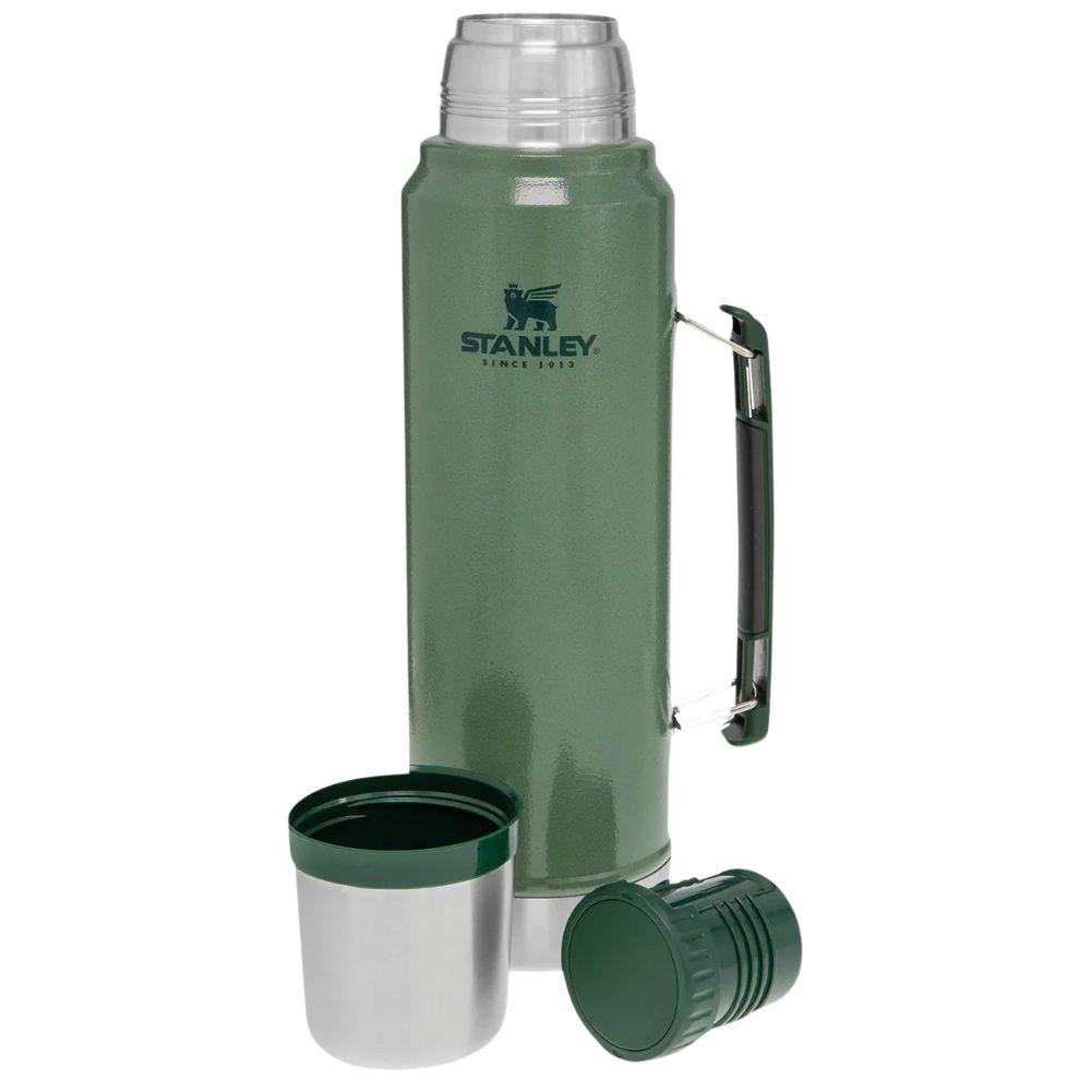 Stanley Classic Legendary Thermal 1L Flask (Hammertone Green) lid off