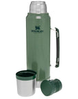 Stanley Classic Legendary Thermal 1L Flask (Hammertone Green) lid off