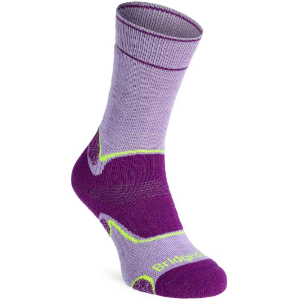 Bridgedale Women's Hike Midweight Merino Boot Socks (Lilac/Purple) right angle