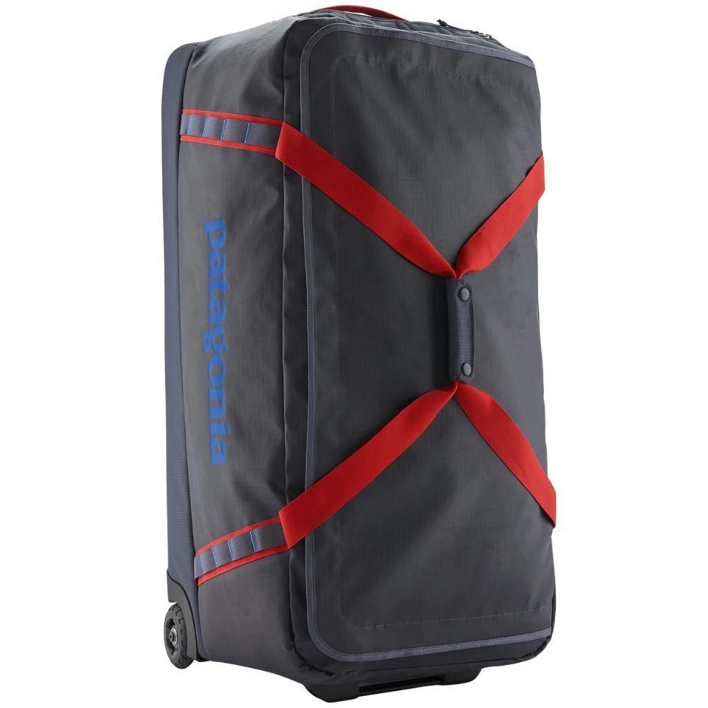 Patagonia Black Hole Wheeled Duffel 100L (Smolder Blue w/Amanita Red)