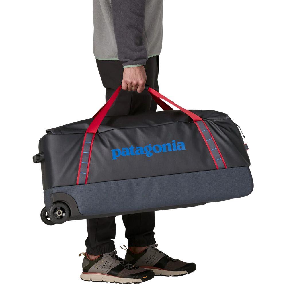 Patagonia Black Hole Wheeled Duffel 100L (Smolder Blue w/Amanita Red) carry