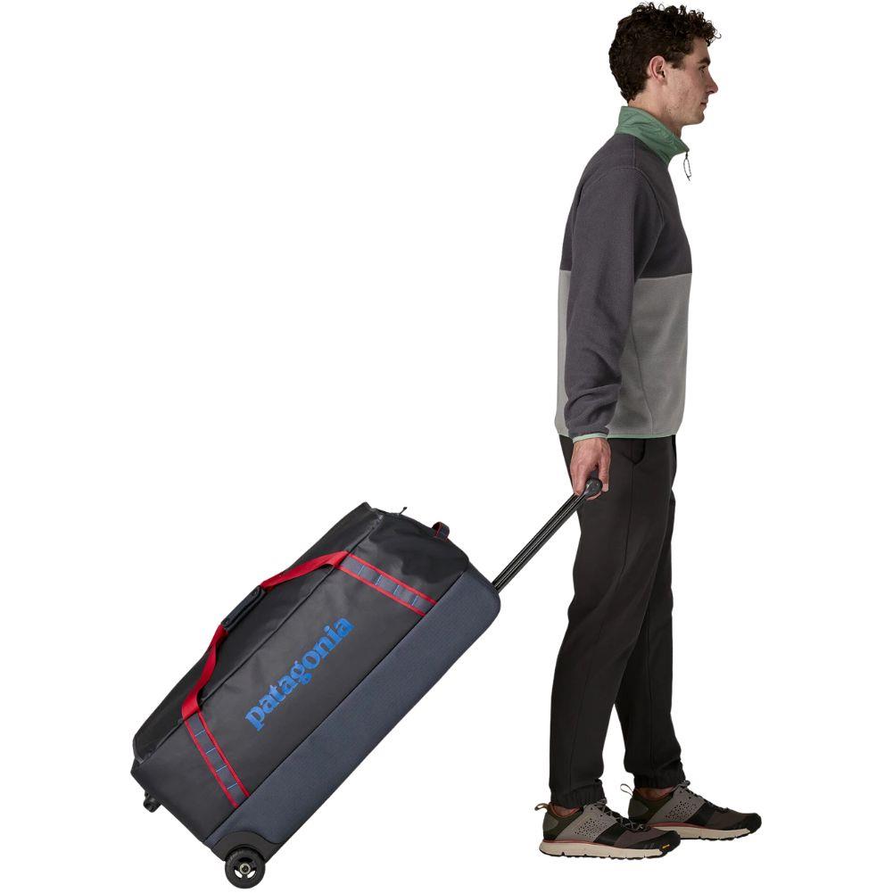 Patagonia Black Hole Wheeled Duffel 100L (Smolder Blue w/Amanita Red) wheeling