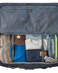 Patagonia Black Hole Wheeled Duffel 100L (Smolder Blue w/Amanita Red) inside