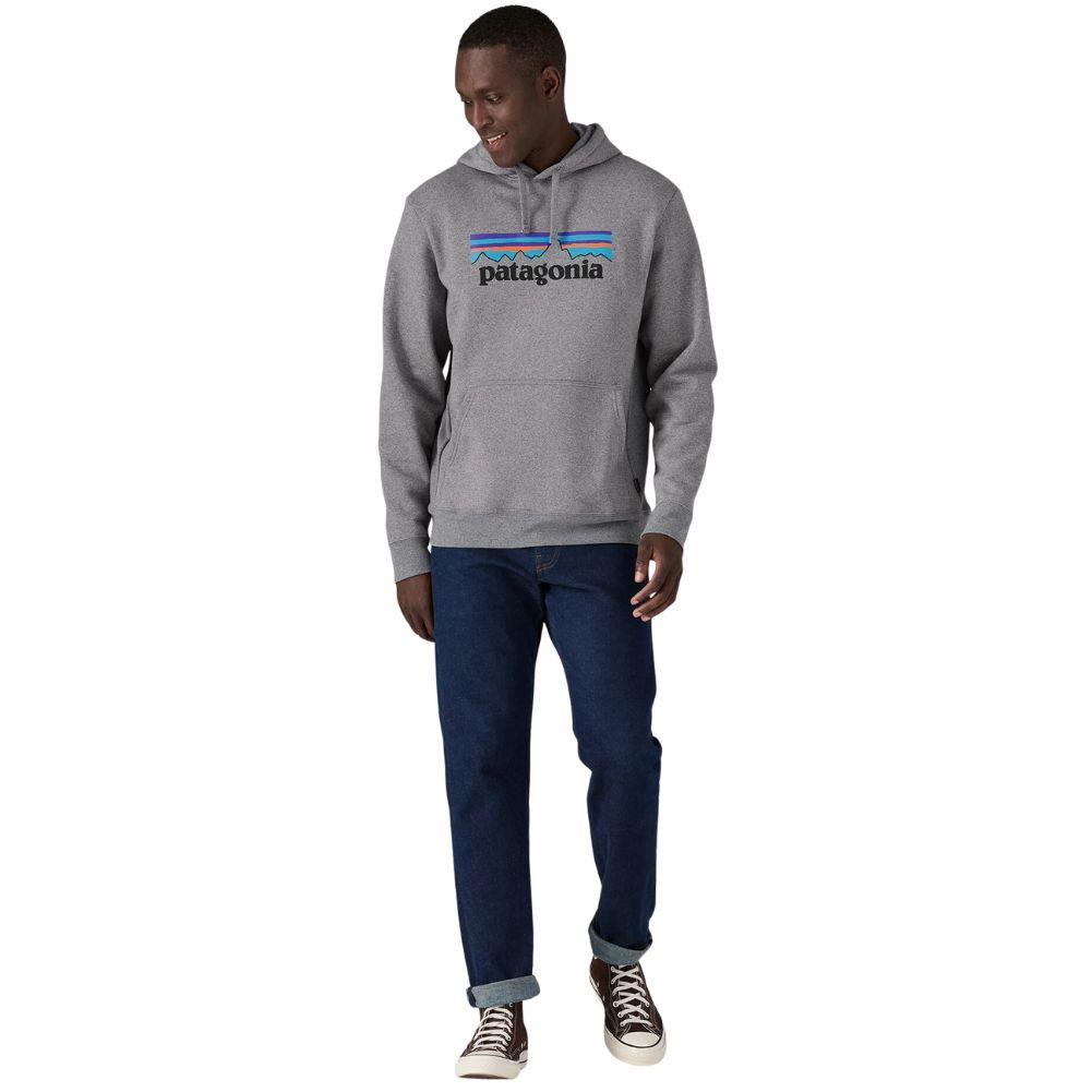 Patagonia P-6 Logo Uprisal Hoody (Gravel Heather) full body
