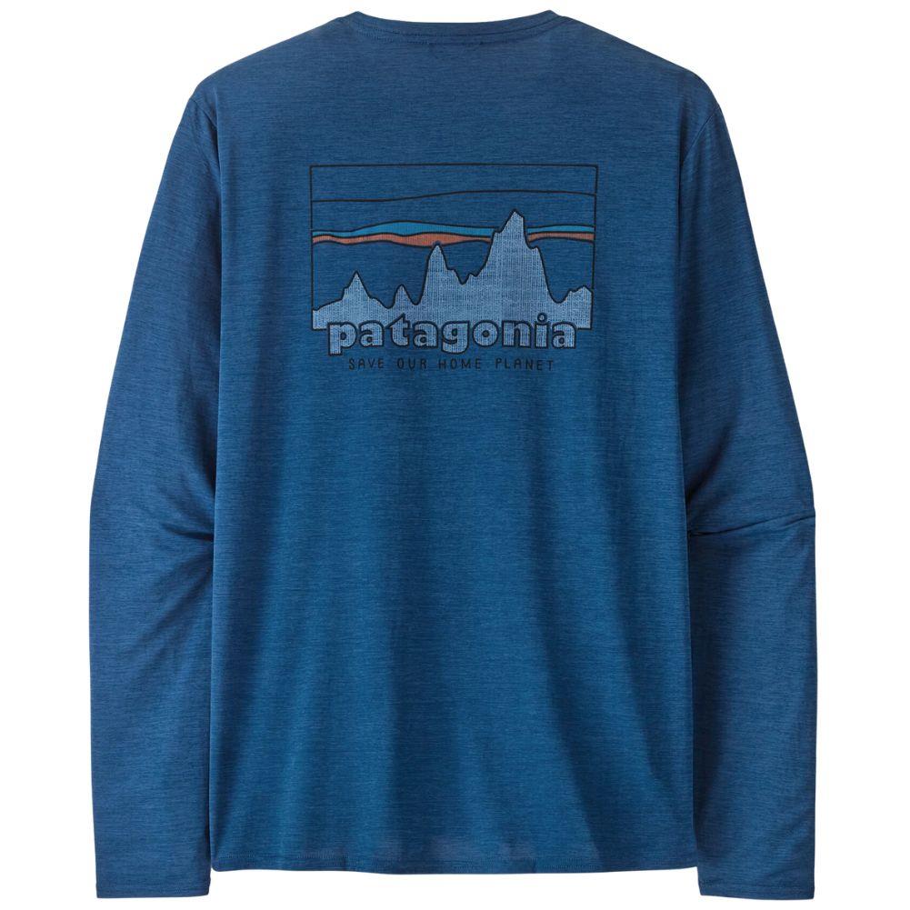 Patagonia Men's Long-Sleeved Capilene Cool Daily Graphic Shirt (73 Skyline: Clement Blue X-Dye)