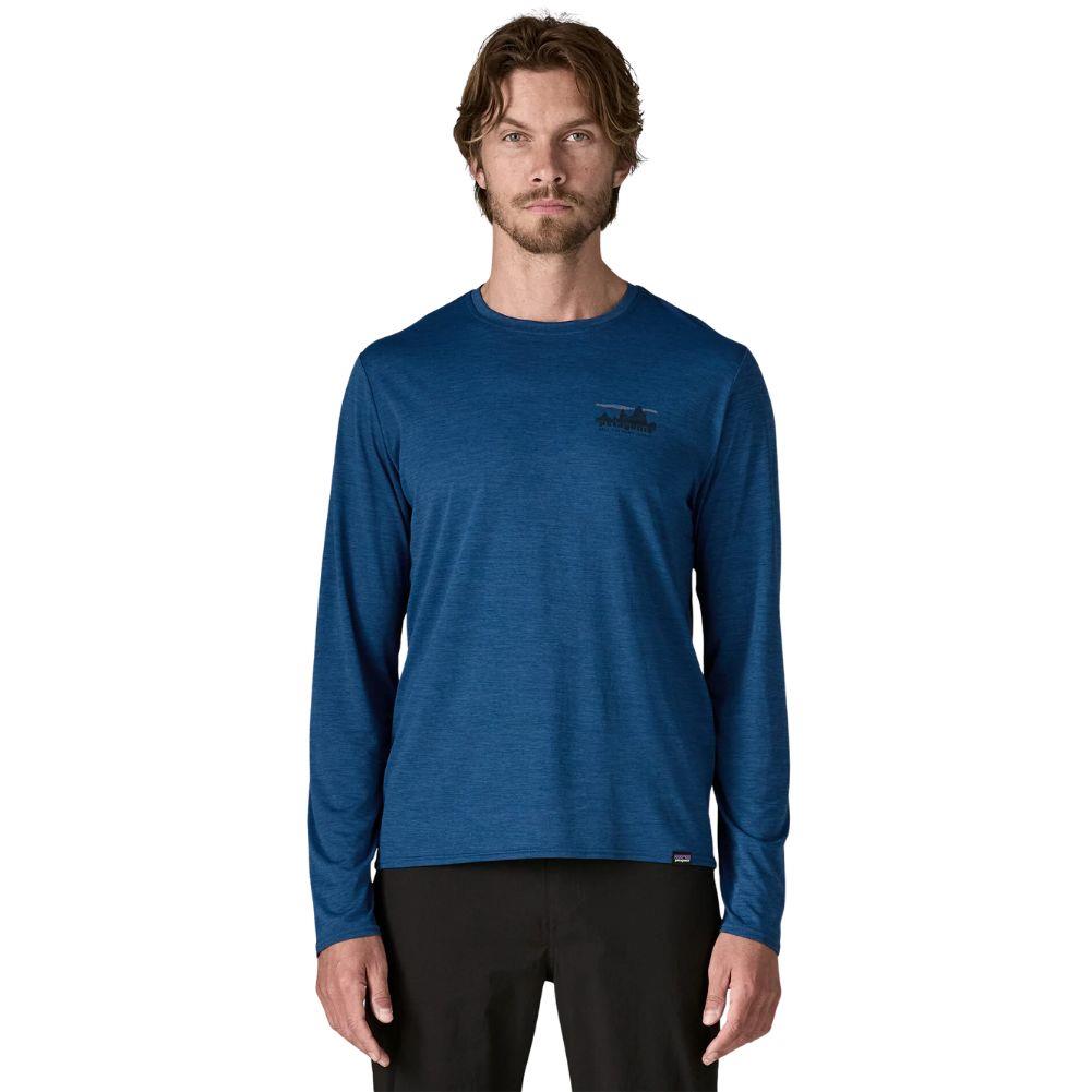 Patagonia Men's Long-Sleeved Capilene Cool Daily Graphic Shirt (73 Skyline: Clement Blue X-Dye) fron man