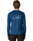 Patagonia Men's Long-Sleeved Capilene Cool Daily Graphic Shirt (73 Skyline: Clement Blue X-Dye) back man