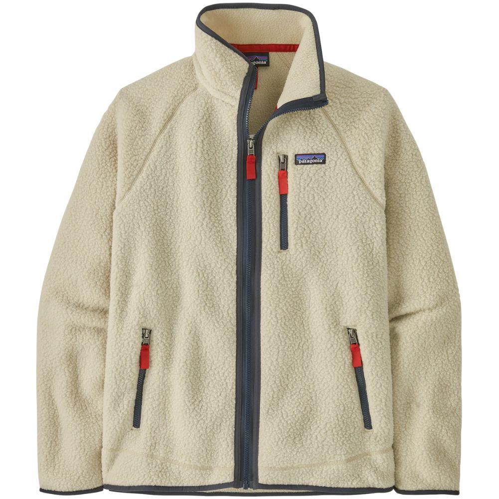 Patagonia Men's Retro Pile Fleece Jacket (Pelican w/Smolder Blue)
