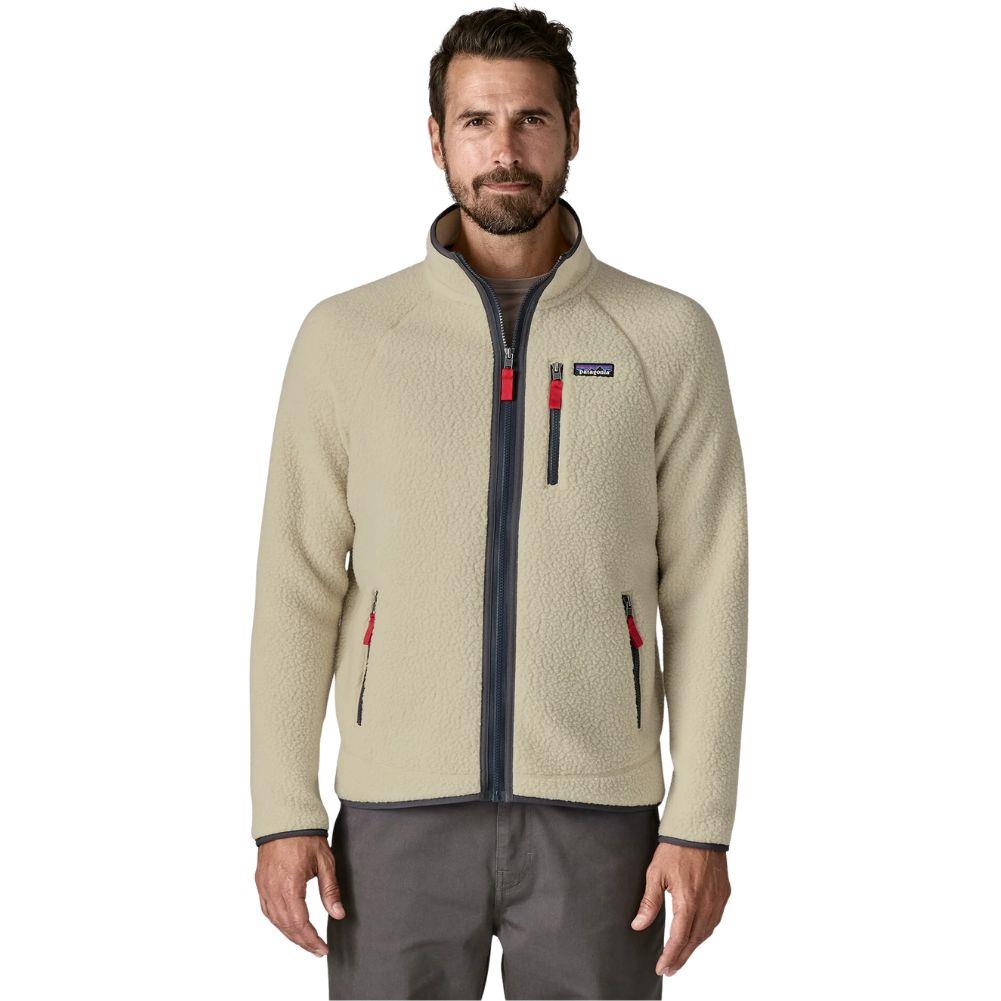 Patagonia Men's Retro Pile Fleece Jacket (Pelican w/Smolder Blue) front