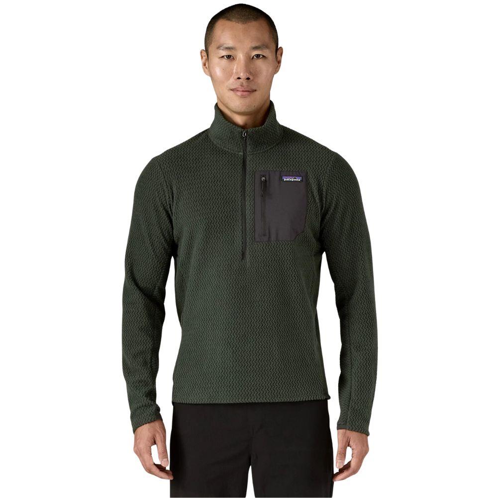 Patagonia Men's R1 Air Fleece Zip-Neck (Old Growth Green) front