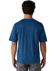 Patagonia Men's Capilene Cool Daily Graphic Shirt ('73 Text Logo: Clement Blue X-Dye) back