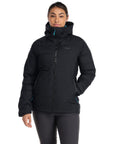 Rab Women's Valiance Waterproof Down Jacket (Black/Aquamarine) front