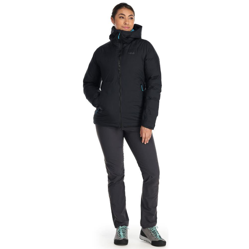 Rab Women's Valiance Waterproof Down Jacket (Black/Aquamarine) full