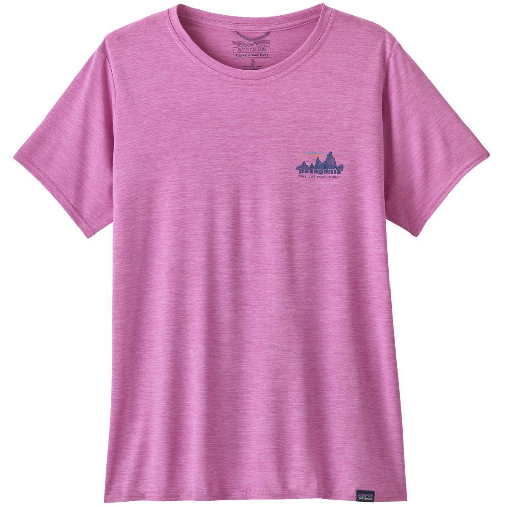 Patagonia Women's Capilene Cool Daily Graphic Shirt ('73 Skyline: Brisk Purple X-Dye) front