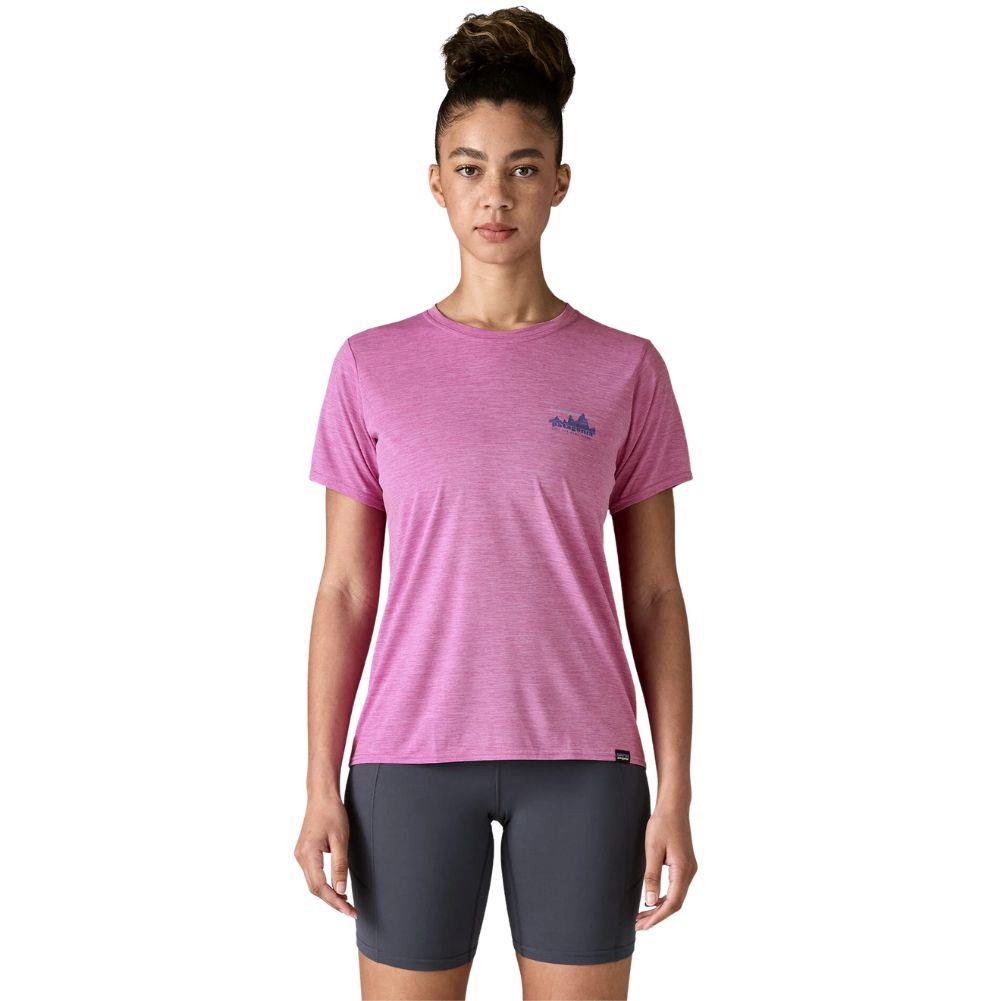 Patagonia Women's Capilene Cool Daily Graphic Shirt ('73 Skyline: Brisk Purple X-Dye) front model