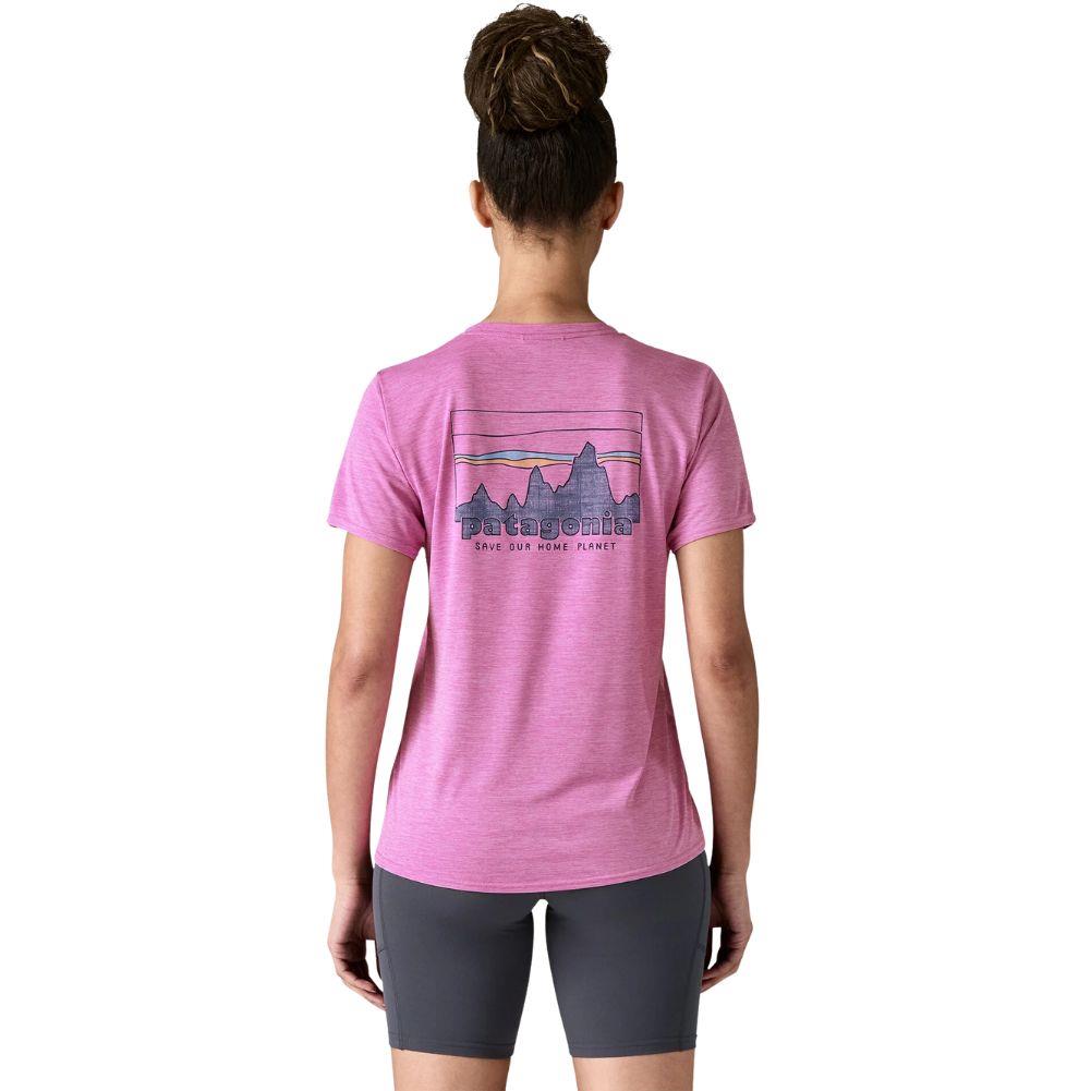 Patagonia Women's Capilene Cool Daily Graphic Shirt ('73 Skyline: Brisk Purple X-Dye) back model