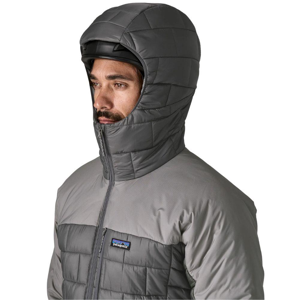 Patagonia Men&#39;s Hi-Loft Nano Puff Hoody (Forge Grey) hood up