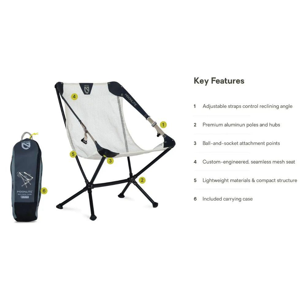 Nemo Equipment Moonlite Reclining Camp Chair (Pelican Grey) Information