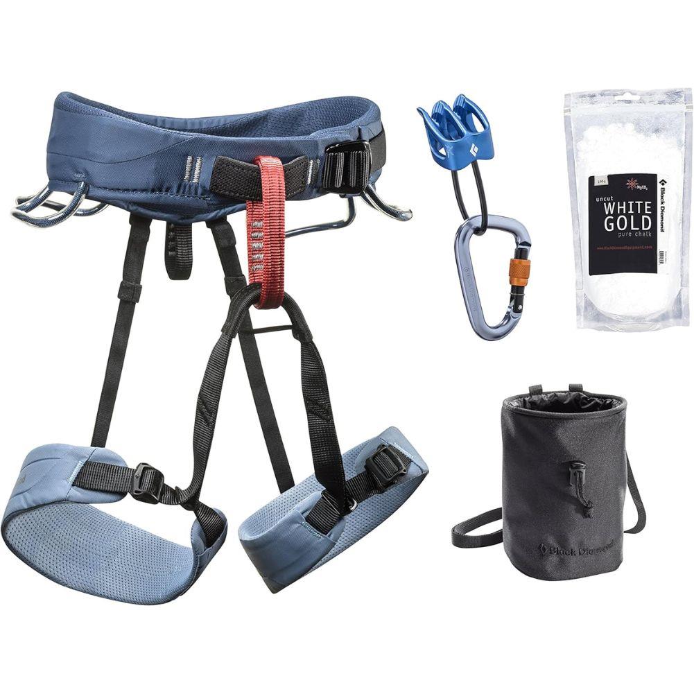 Black Diamond Women's Momentum Climbing Harness Package - XS (Stone Blue)