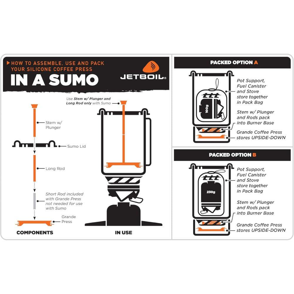 Jetboil Grande Silicone Coffee Press sumo