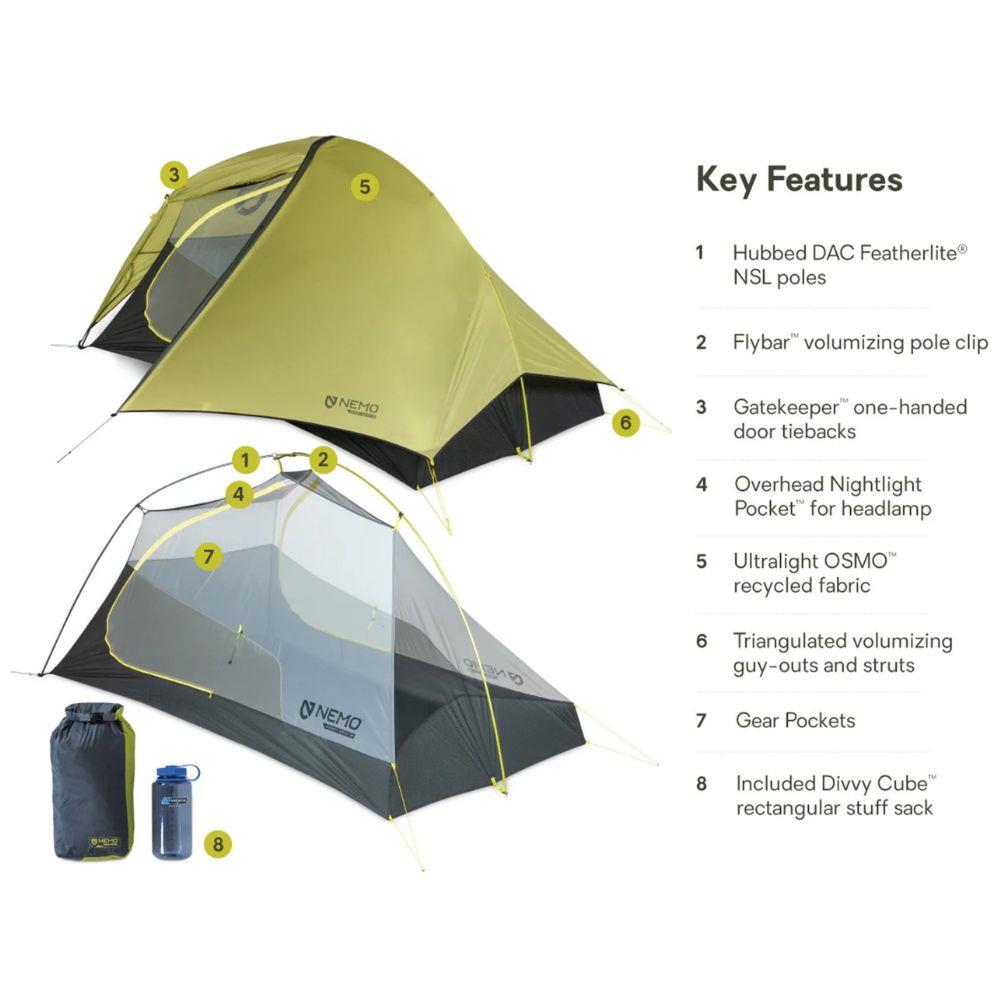 Nemo Equipment Hornet OSMO Ultralight Backpacking Tent - 2 Person Tent Information 