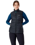 Rab Women's Microlight Down Vest (Black) hands in pocket