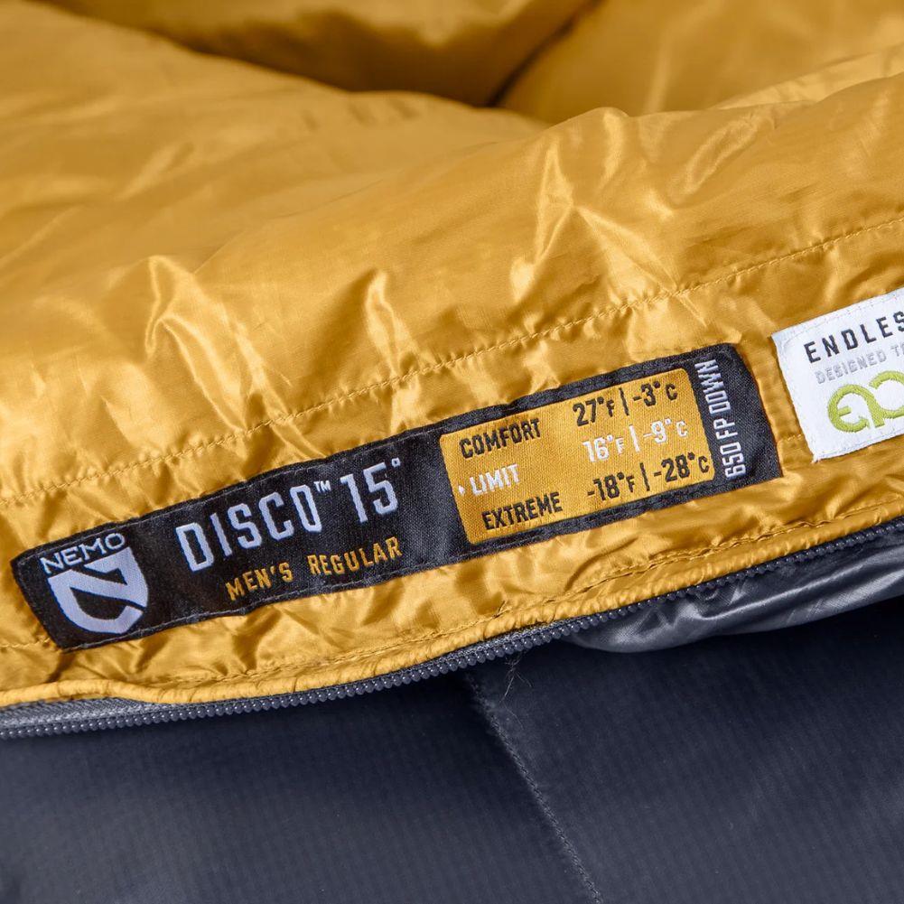 Nemo Equipment Men&#39;s Disco Endless Promise Down Sleeping Bag (Ombre Blue) Tag