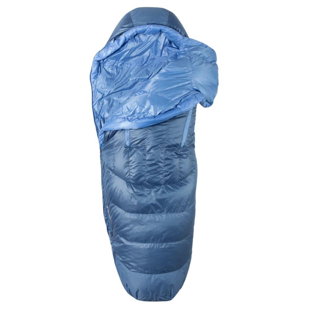 Nemo Equipment Women&#39;s Disco Endless Promise 30°F Regular Down Sleeping Bag (Blue Horizon) Half Open