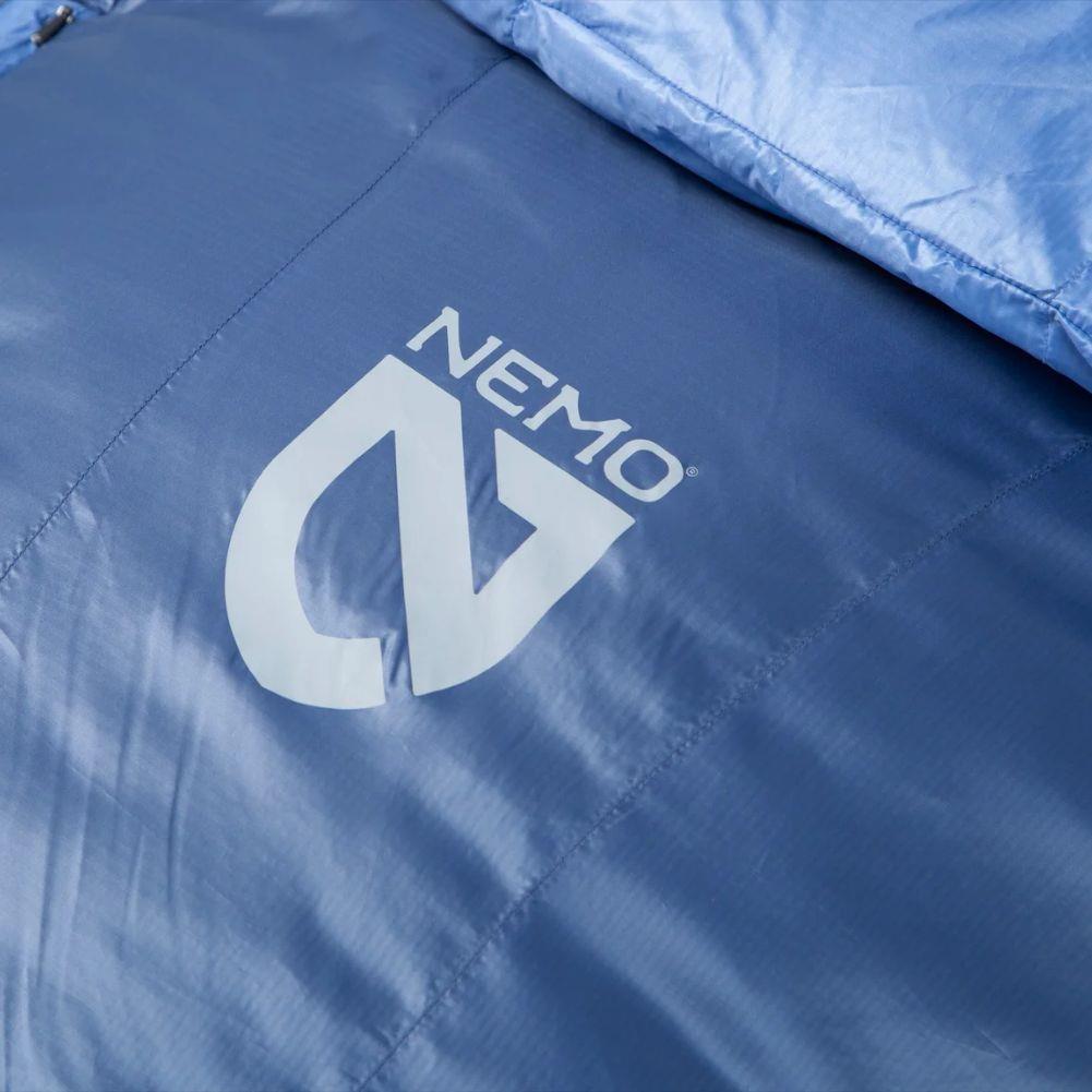 Nemo Equipment Women&#39;s Disco Endless Promise 30°F Regular Down Sleeping Bag (Blue Horizon) Logo