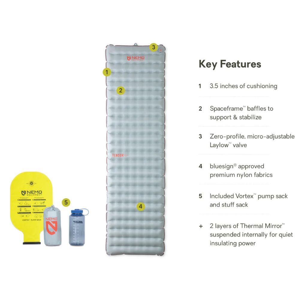 Nemo Equipment Tensor All-Season Ultralight Insulated Sleeping Pad Features