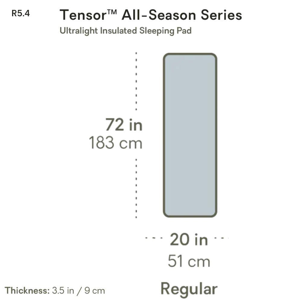 Nemo Equipment Tensor All-Season Ultralight Insulated Sleeping Pad Size