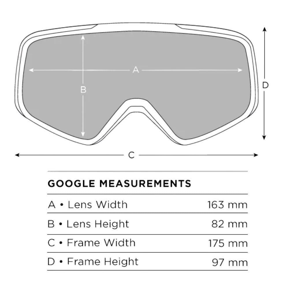 Bollé Unisex Bedrock Snow Sports Goggles (White Matte/Vermillon) Measurement
