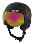 Sinner Typhoon Visor Snow Sports Helmet (Matte Black/Orange)