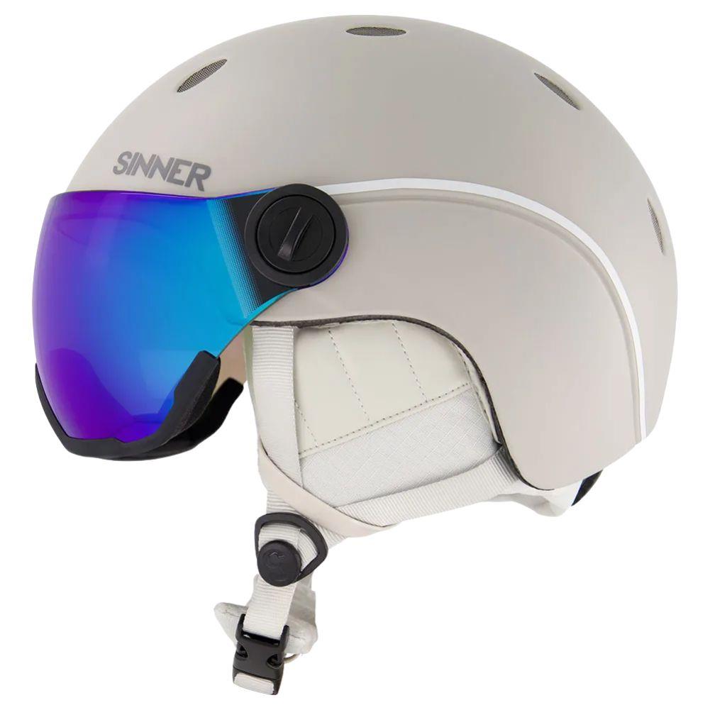 Sinner Titan Visor Snow Sports Helmet (Matte Grey/Blue) Side