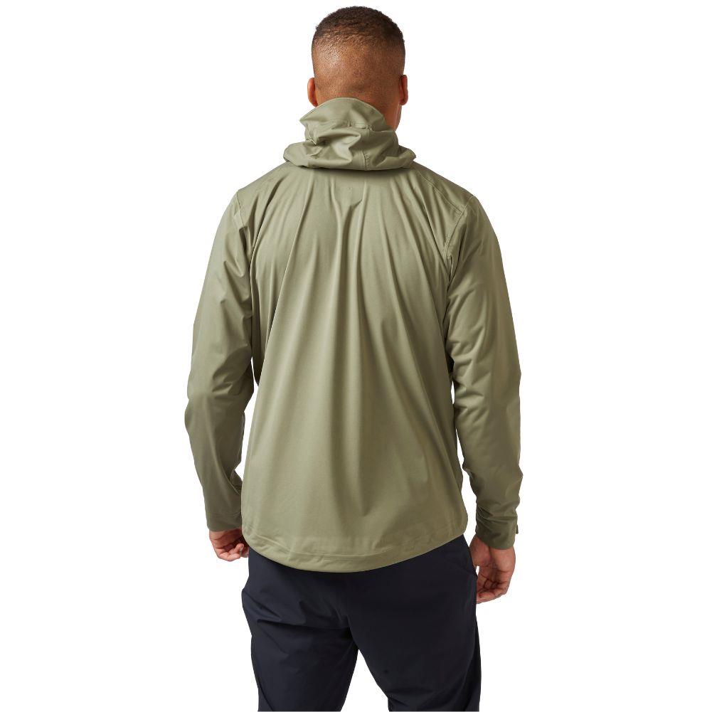 Rab Men's Downpour Light Waterproof Jacket (Light Khaki) back