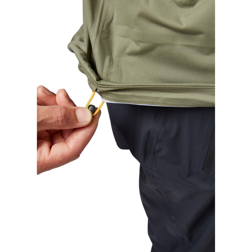 Rab Men&#39;s Downpour Light Waterproof Jacket (Light Khaki) pulley