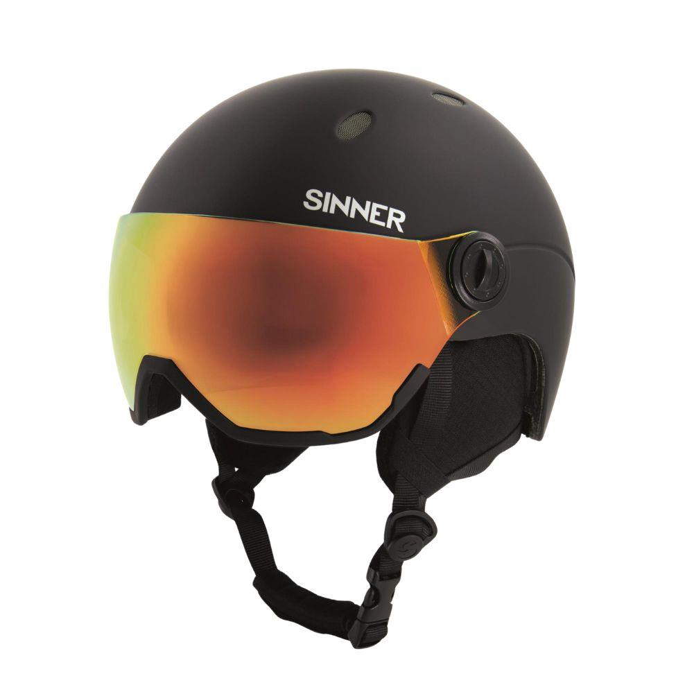 Sinner Titan Snow Sports Helmet &amp; Trans+ Visor (Black/Red) - Cat 1-3