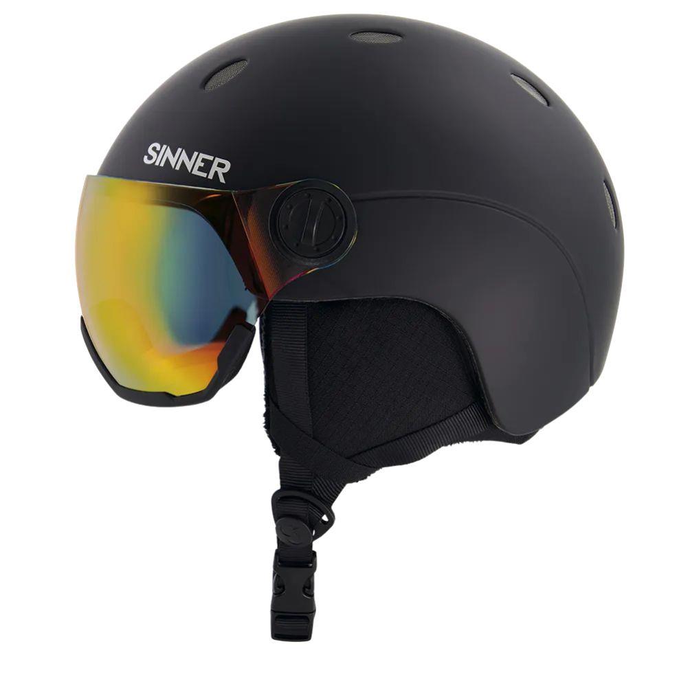 Sinner Titan Snow Sports Helmet &amp; Trans+ Visor (Black/Red) - Cat 1-3