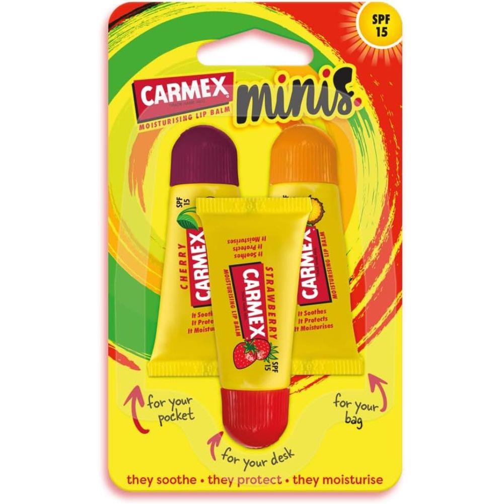 Carmex Minis Lip Balm Tube Set (Cherry, Pineapple & Strawberry) package