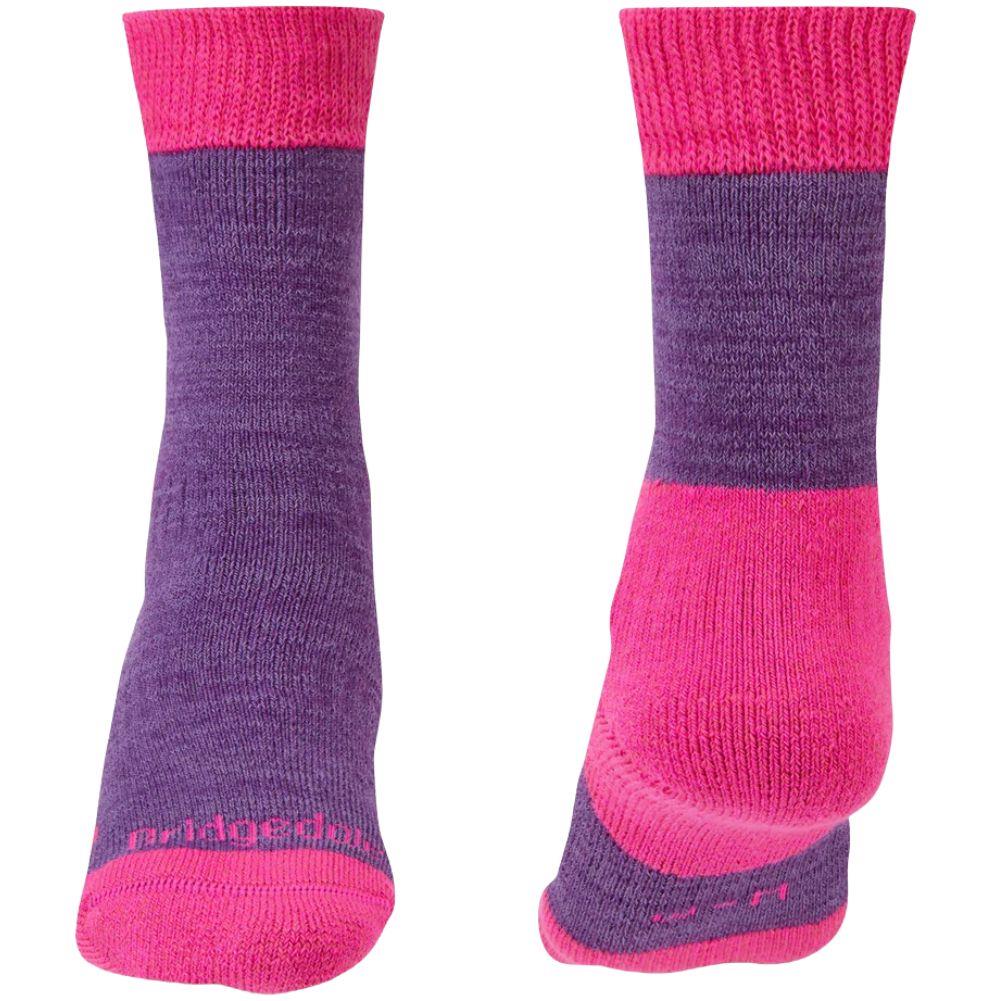 Bridgedale Women's Heavyweight Merino Comfort Boot Socks (Purple Marl) front back