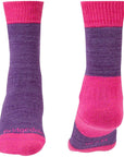 Bridgedale Women's Heavyweight Merino Comfort Boot Socks (Purple Marl) front back