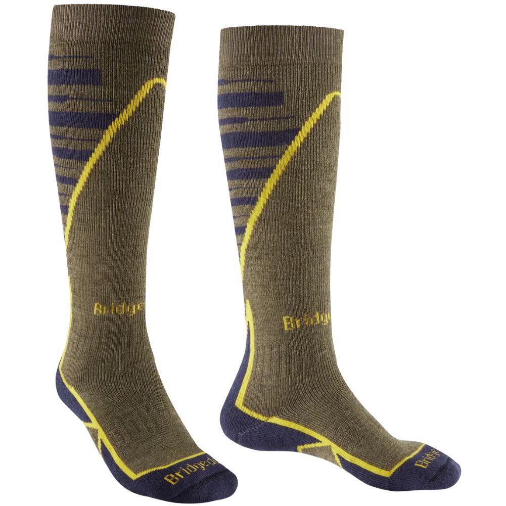 Bridgedale Men's Ski Heavyweight Merino Performance Over Calf (Olive/Navy)