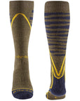Bridgedale Men's Ski Heavyweight Merino Performance Over Calf (Olive/Navy) front back